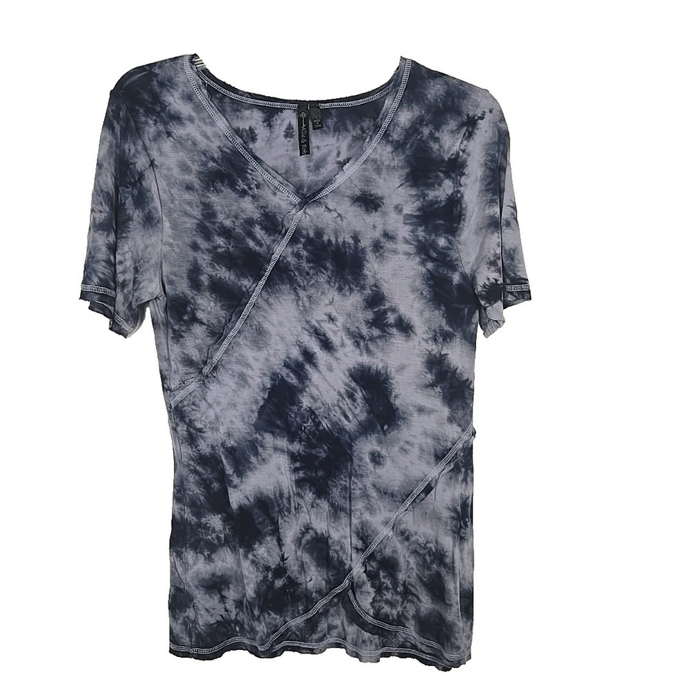 Allie & Rob Blue Tie-dyed Short Sleeve T-shirt Size Large L